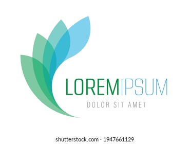 Vector logo template - green leaf or leaves. Can be used for branding for an eco, bio, organic or nature related business