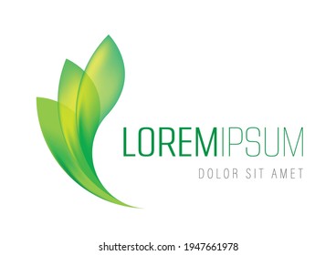 Vector logo template - green leaf or leaves. Can be used for branding for an eco, bio, organic or nature related business
