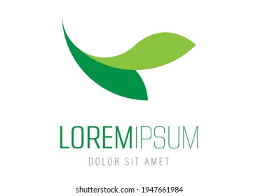 Vector logo template - green leaf or leaves. Can be used for branding for an eco, bio, organic or nature related business
