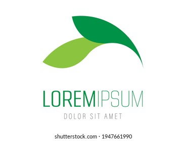 Vector logo template - green leaf or leaves. Can be used for branding for an eco, bio, organic or nature related business
