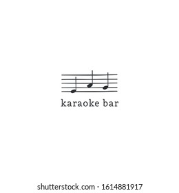 Vector logo template with hand drawn music note stave. For business identity and branding, for music shops and cafe, sound record studios, for musicians, performers and singers.