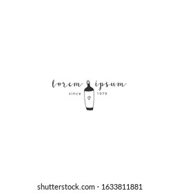 Vector logo template with hand drawn magic love potion. For apothecaries and souvenir shops. For magic performances, magicians and illusionists. For business identity and branding.