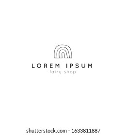 Vector logo template with hand drawn icon, a magic wand. Business identity and branding. For magic performances, magicians and illusionists.
