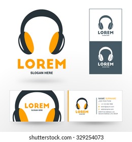 Vector Logo Template. Headphone Concept. DJ, Recording Studio, Support
