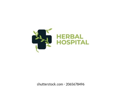 Vector logo template herbal hospital.