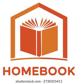 Vector logo template of home book featuring a house symbol suited for education themes learning platforms study materials or academic service branding concepts