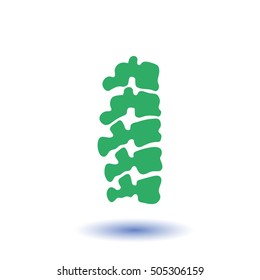 Vector logo template. Human spine. Isolated. Spine medical center, clinic logo element. Flat modern silhouette illustration. 