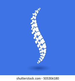 Vector logo template. Human spine. Isolated. Spine medical center, clinic logo element. Flat modern silhouette illustration. 