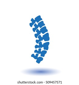 Vector logo template. Human spine isolated silhouette illustration. Spine pain medical center, clinic, rehabilitation, diagnostic, surgery logo element. Flat modern silhouette illustration. Scoliosis