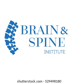 Vector logo template. Human spine isolated silhouette illustration. Spine pain medical center, clinic, rehabilitation, diagnostic, surgery logo element. Flat modern silhouette illustration. Scoliosis