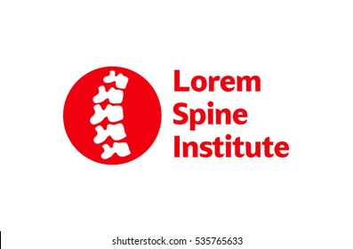 Vector logo template. Human spine isolated silhouette illustration. Spine pain medical center, clinic, rehabilitation, diagnostic, surgery logo element. Flat modern silhouette illustration. Scoliosis