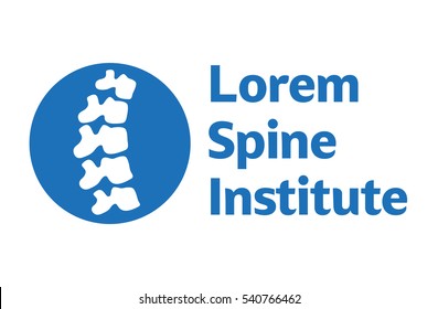 Vector logo template. Human spine isolated silhouette illustration. Spine pain medical center, clinic, rehabilitation, diagnostic, surgery logo element. Flat modern silhouette illustration. Scoliosis