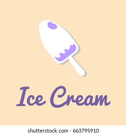 Vector logo template for ice cream. Can be used as a print on fabric and paper. Design element. Creative logotype. EPS10.