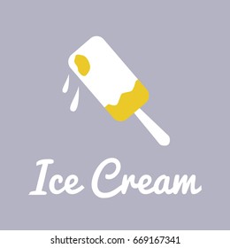 Vector logo template for ice cream. Design elements for emblems, logos, icons, labels, stickers. Can be used for menu, restaurant, cafe, bar, ice-cream shop o store. EPS10.