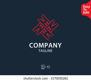 vector logo template initial lattermark professional , rotate logo, for company icons and trademarks