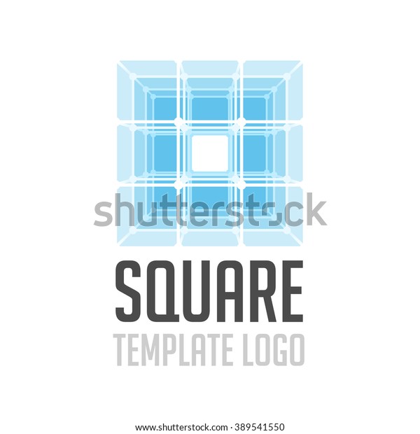 Vector logo template\
letter glass cube. Icon cube divided into its constituent parts.\
Creative logo.