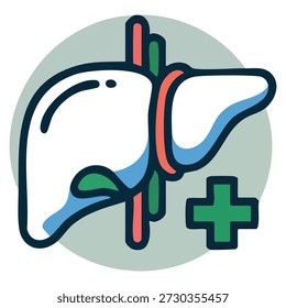 Vector logo template liver care featuring cross or plus symbol ideal for medical business health service treatment support and clinical wellness branding themes