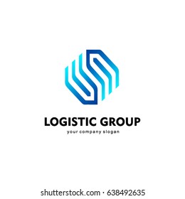 Vector logo template for logistics and delivery company. 