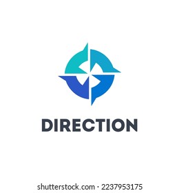 Vector logo template for logistics and transport company. Derection icon.
