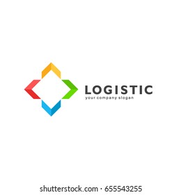 Vector logo template for logistics and transport company. 