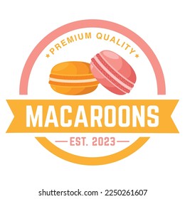 vector logo template of macaroons for bakery shop, pastry shop, isolated on white background