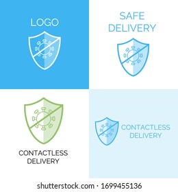 Vector logo template for medical facilities, delivery, disinfection products, medical masks, etc.