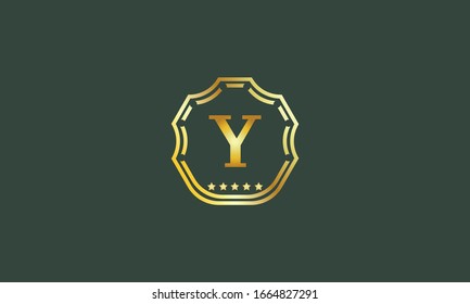 Vector logo template monogram. Magnificent design with the letter Y. The elegant vintage is used for hotels, restaurants, boutiques, jewelry invitations, business cards and more.