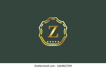 Vector logo template monogram. Magnificent design with the letter Z. The elegant vintage is used for hotels, restaurants, boutiques, jewelry invitations, business cards and more.