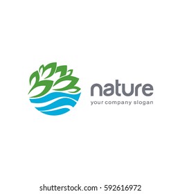 Vector logo template. Nature design