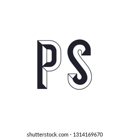 Vector logo template with P, S letter.