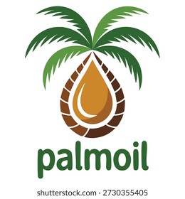 Logo de Vector Plantilla de aceite de palma con color verde y marrón ideal para la naturaleza Agricultura ecológica Marca de productos naturales y temas de diseño de identidad ecológica