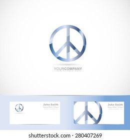 Vector logo template of peace flower power sign symbol with business card