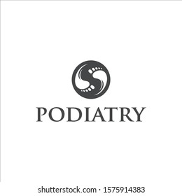 Vector logo template for podiatry with
the feet.