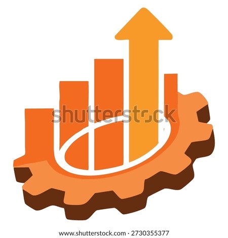 Vector logo template progress design with gear and statistic symbol ideal for business growth analytics planning industry improvement and corporate branding
