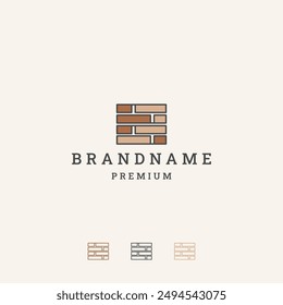 Vector logo template for real estate Illustration of a house made of four white bricks. 
