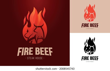 vector logo template for restaurant specializing in grilled meats