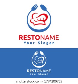 Vector logo template Resto, restaurant Nice design, elegant and modern, this logo is made to suit you, a food restaurant product label 4