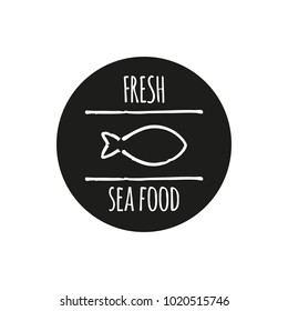 Vector logo template for seafood restaurant. Illustration of fish. Can be used for sea food cafe. EPS 10. Design element for fish-menu, banners.