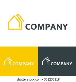 Vector logo template. The sign can be used in the areas of business: Repair of houses, apartments, real estate, finishing work, construction, architecture