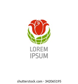 Vector logo template. Sign for a flower shop, environment, cosmetics, jewelry business