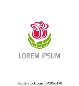 Vector logo template. Sign for a flower shop, environment, cosmetics, jewelry business