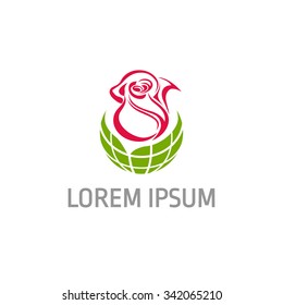 Vector logo template. Sign for a flower shop, environment, cosmetics, jewelry business