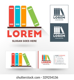 Vector Logo Template. Stack of Books. Logo for Bookshop or Library