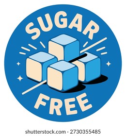 Vector logo template for sugar free badge suitable for food product healthy label design natural ingredient packaging and diet friendly branding artwork