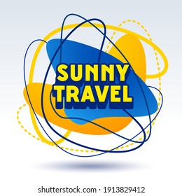 Vektorlogo-Vorlage Sunny Travel. Helles kreatives Grafikdesign-Element
