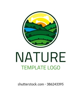 Vector logo template wildlife. Icon tourism, trips , wildlife. Symbol of a healthy lifestyle.