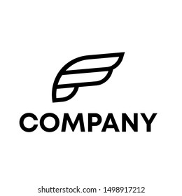 vector logo template word sign F