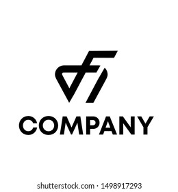 vector logo template word sign F