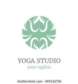 Vector logo template for the yoga studio, interior studio, massage parlor, Ayurveda school.