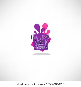 vector logo template for your Nail Studio and manicure salon with doodle lettering composition